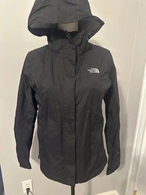 Chaqueta de Lluvia North Face Negra Cremallera Completa Ventilación Seca Talla Pequeña Con Capucha Foto 1 de 4