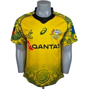 Camisa Asics Australia Rugby Wallabies Jersey Amarillo Para Hombre Manga Corta Talla 3XL - Imagen 1 de 9