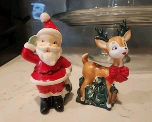 Juego de coctelera vintage Navidad Lefton Japón cerámica Santa y reno S & P (#2) - Imagen 1 de 11