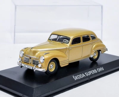 DE AGOSTINI Skoda Superb OHV (1948) gold metallic + Plexiglasbox DeA 1:43