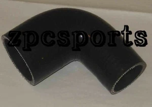 Silicone 90 degree Elbow Reducer 2" to 1.5" 51mm to 38mm Turbo Silicon, black - Bild 1 von 1