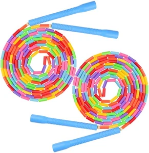 2 CONFEZIONI 16.5Ft Rainbw Doppio Olandese Corde da Salto per Bambini Adulti, Perline Lungo Jum... - Foto 1 di 7