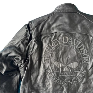 Harley Davidson Willie G Reflective Skull Lined Leather Jacket Men 2XL - Picture 1 of 18