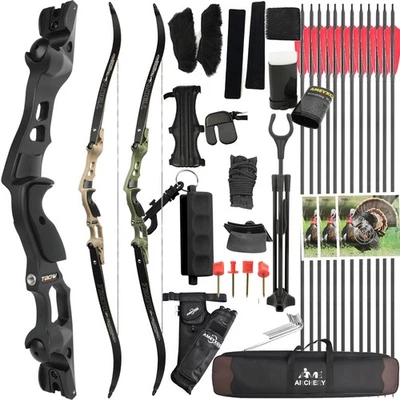 62'' ILF Archery Recurve Bow Set 25-60lbs Takedown Arrows Hunting Target JUNXING - Image 1 of 4