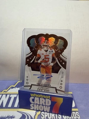 2020 Panini Chronicles Draft Picks Crown Royale Tee Higgins RC Auto /25 - Image 1 of 2