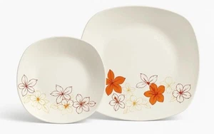 Tafelservice 12tlg. weiß mit Blumen große Teller / tiefe Teller Tosca ARTE VIVA - Bild 1 von 1