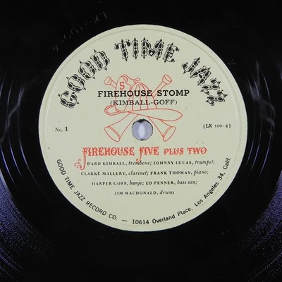 Firehouse Five Plus Two – Firehouse Stomp ~ 1949 Good Time Jazz No. 1 ~ 78 RPM Foto 1 de 4