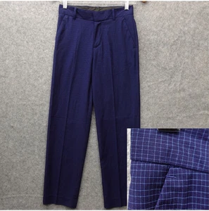 Calvin Klein Vestito Pantalone Ragazzo 12 Navy Griglia Check Tuta Pantaloni Elasticizzati Edera 26x28 - Foto 1 di 13