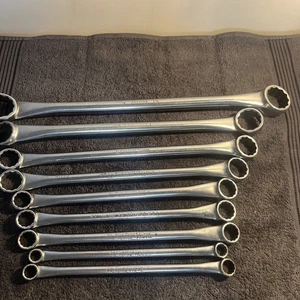 Vtg Blue Point & Snap On Tools XD Double Box Wrench Set 1950's - 60's Set Of 9 - Picture 1 of 12