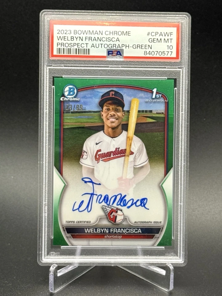 Welbyn Francisca 2023 Bowman Chrome 1st Green Ref. Auto /99 PSA 10-10 💎💎 - Image 1 of 2