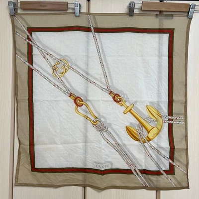 GUCCI Diseño Cuerda Algodón Bufanda Multiuso Accesorio Usado De Japón Foto 1 de 4