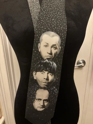  Corbata de Colección Tres Chiflados Años 90 Larry Moe Nostalgia Rizada Grandpacore Arte para Usar  Foto 1 de 4