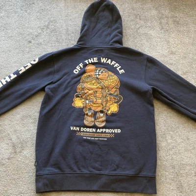 Sudadera con Capucha VANS Van Doren Para Hombre Pequeña Azul Off The Waffle Patín Surf Waffle Gráfico Foto 1 de 4