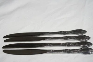 Wm. CUCHILLOS DE CENA ROGERS DELUXE ONEIDA CUBIERTOS DE ACERO INOXIDABLE "HUNTINGTON" (4) 9" - Imagen 1 de 4
