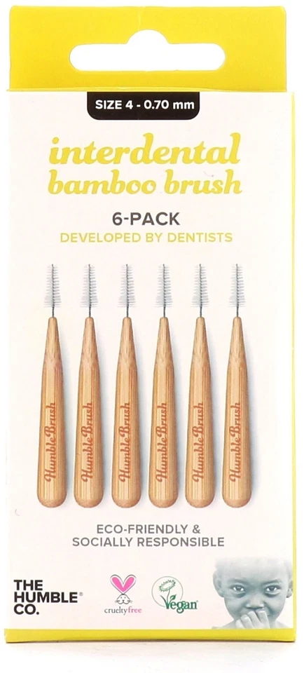 THE HUMBLE CO. Humble ID Brush Yellow - 6 pack - size 4