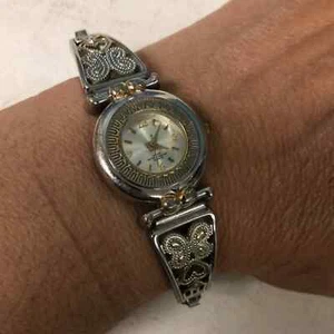 Ladies Quartz Analog Ladies Watch WS50885W Butterfly Heart Band Duo Tone - Picture 1 of 5