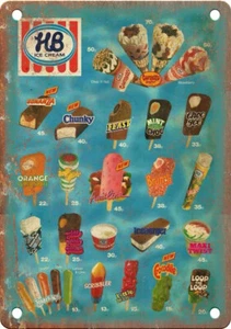 HB Ice Cream Vintage Ice Cream Ad 12" x 9" Reproduction Metal Sign N457 - Picture 1 of 1