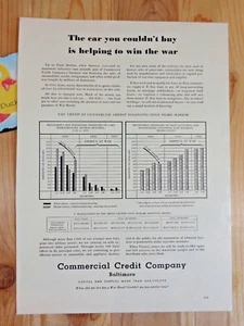 Commercial Credit Company Magazine Ad Print 1943 WWII The Car You Couldn't Buy - Picture 1 of 4