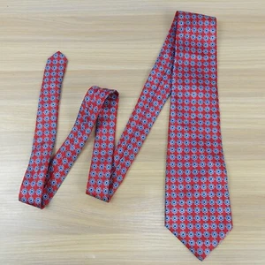 VTG 80s OLEG CASSINI Neck Tie Mens Red Blue Atomic Starburst Designer Luxury USA - Picture 1 of 8