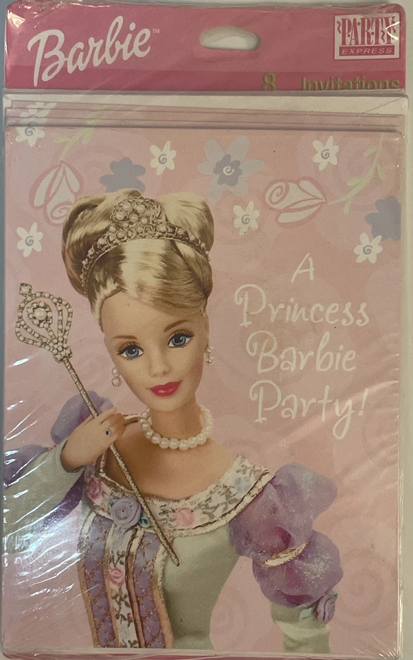 Barbie Birthday Party Invitation 1999 NOS Princess Hallmark - Image 1 of 1