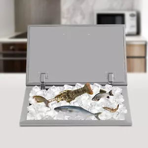 Stainless Steel Drop In Ice Chest Bin Ice Chest Cooler Drop-in Ice Cabinet w/Lid - Picture 1 of 19