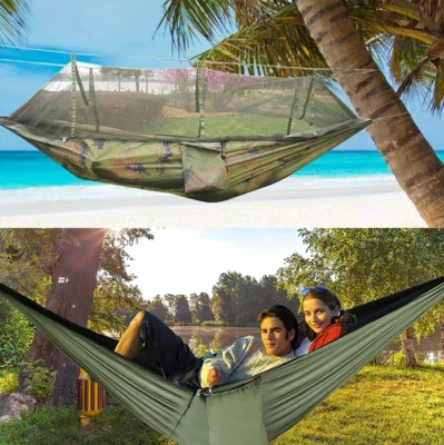 MARKENLOS Camping Hängematte Outdoor mit Moskitonetz Ultra Licht Atmungsaktiv für Trekking