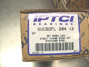 IPTCI SUCSOFL 204 12 Stand Off, Stainless Steel, 2-Bolt Flange, 3/4" bore NIB  - Picture 1 of 5