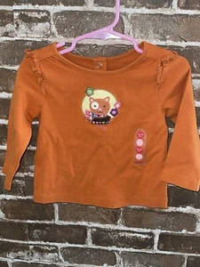 GYMBOREE GIRLS 12-18 MO MIX N MATCH FALL KITTY CAT T TEE TOP SHIRT BURNT ORANGE - Picture 1 of 4