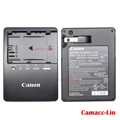 Cargador Original Canon LC-E6 para Batería EOS LP-E6 LP-E6N E6NH E6P EOS Ra R5 R6 Foto 1 de 4