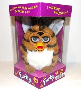 VINTAGE 1998 FURBY MODEL 70-800 TIGER STRIPE/GREY EYES NEW SEALED - Picture 1 of 8