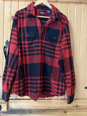 Chaps Hombres Camisa Chaqueta Franela Rojo Negro Búfalo Cuadros Chaqueta Codo Parches Foto 1 de 4
