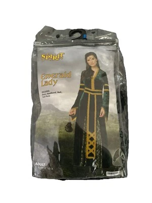 Pre-Owned Emerald Lady Adult Costume Spirit Halloween XL 14/16 Renaissance Fair - Image 1 of 4