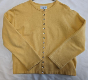 agnes b. Snap Button Cardigan Pression Brushed Lining Woman's S Yellow #2201