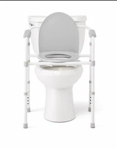 Medline Bedside Commode 3 In 1 Sturdy Folding Frame 350 Lb Weight Capacity - Picture 1 of 2