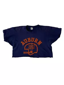 VTG Mayo Spruce 60s Auburn Tigers Single Stitch T Shirt Cut Off Crop Med (38-40) - Picture 1 of 12