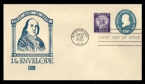 U541 1 1/4c FRANKLIN ENV FIRST DAY COVER - KOLOR KOVER - Picture 1 of 2