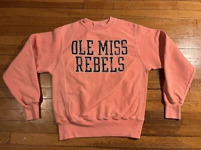 Suéter de Colección Ole Miss Rebels Champion Tejido Inverso Para Hombre Pequeño Teñido de Rosa Foto 1 de 4