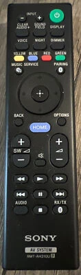 GENUINE SONY RMT-AH310U SOUNDBAR REMOTE CONTROL SA-WST5000 ST5000 HT-CT800 Mint - Image 1 of 2