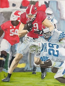 SEC SPORTS PLAYER PRINT of UGA Tight End, Brock Bowers by Michael Brown - Picture 1 of 1