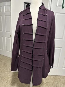 Parsley & Sage Black And Purple Cotton And Rayon Reversible Jacket Button Detail - Bild 1 von 8