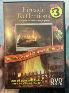Fireside Reflections - Turn Your TV Into A Cozy Fireplace (DVD) w/ Xmas CD - Picture 1 of 4