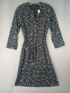 The Limited NEW XS Black White Fit Flare Dress Window Check Buttons FAST Ship - Bild 1 von 18