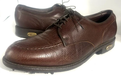 Allen Edmonds Mens Mullen Honors Collection Golf Shoes Brown Leather Size 9 E - Image 1 of 4