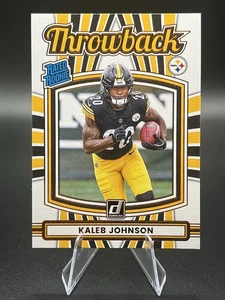 2025 Panini Donruss - Kaleb Johnson #46 Throwback Rated Rookie (RC) Steelers - Picture 1 of 2