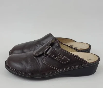 Finn Comfort Orb Brown Slide Mule Clog Leather Hook & Loop Strap EU 41 - Image 1 of 4