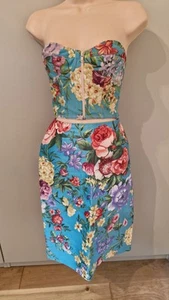 Dolce & Gabbana Corset Bustier Silk Skirt Bra Dress 1990 Vintage Outfit EU40 UK8 - Picture 1 of 21
