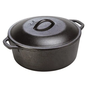 Lodge Cast Iron Dutch Oven with Loop Handles 5 quart / 4.7L - USA Made - L8DOL3 - Picture 1 of 3