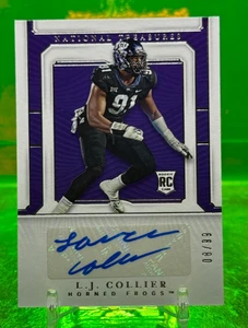 #8/99 AUTO RC 2019 LJ Collier National Treasures DE CARDINALS TCU Seahawks - Picture 1 of 2