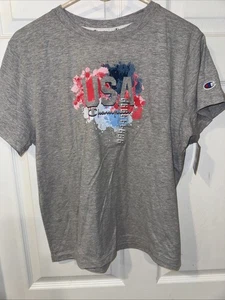 Camiseta Champion The Classic para mujer grande EE. UU. NUEVA CON ETIQUETAS gris - Imagen 1 de 2