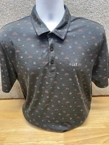 Travis Mathew Golf Polo Sport Shirt Herren Large schwarz Desert Print Pima Mischung - Bild 1 von 12